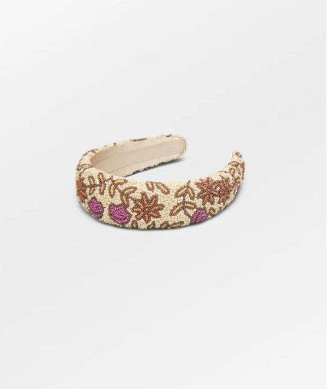 Beck Sondergaard Diadema Florisima Wide Beaded Hairbrace. 1170 Melón Yellow